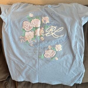 Polo by Ralph Lauren Kids T-Shirt - Light Blue with Floral Design